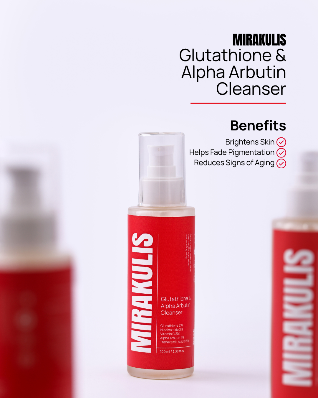 Mirakulis Glutathione & Alpha Arbutin Cleanser 100 ml