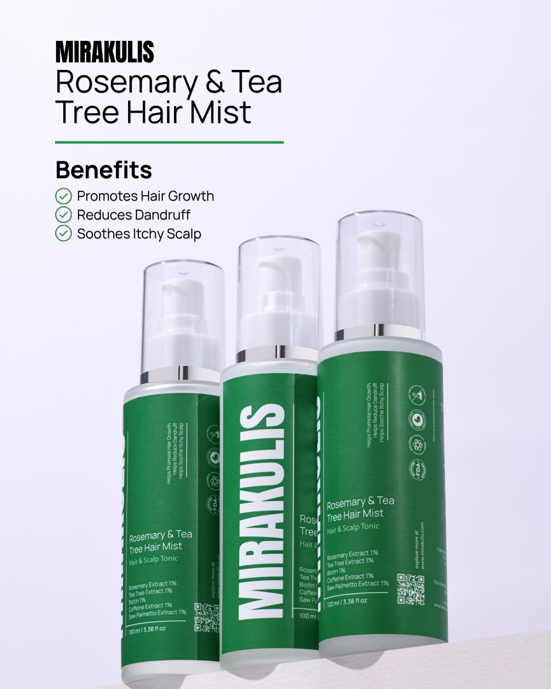 Mirakulis Rosemary & Tea Tree Hair Mist 100 ml
