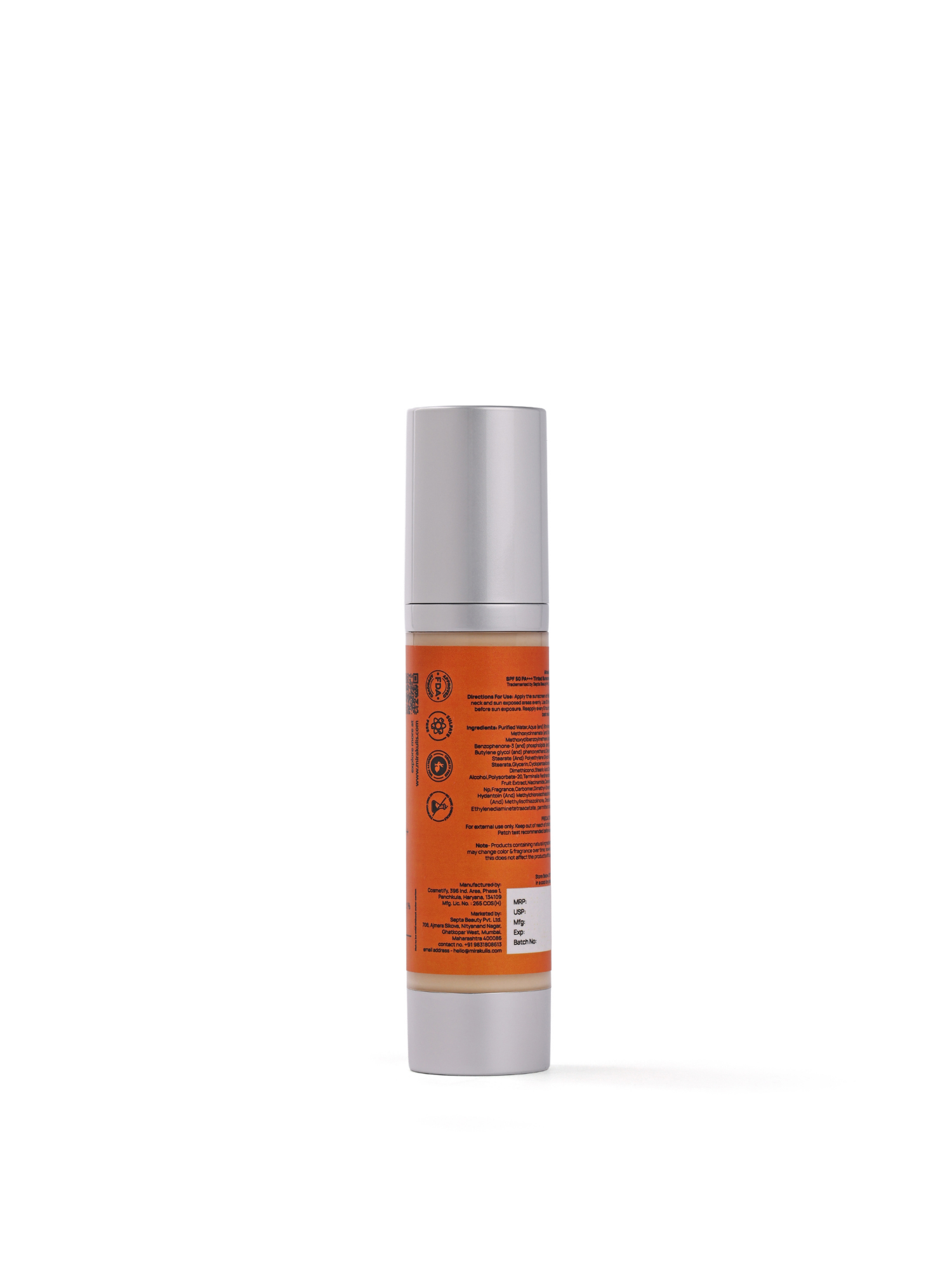 Mirakulis SPF 50 PA+++ Tinted Sunscreen